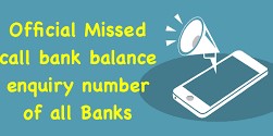 bank balance cheking through missed call numbers