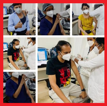 Doctors & Hospital Staff Vaccinated with Covishield at Apollo Spectra Hospital Kondapur, Hyderabad